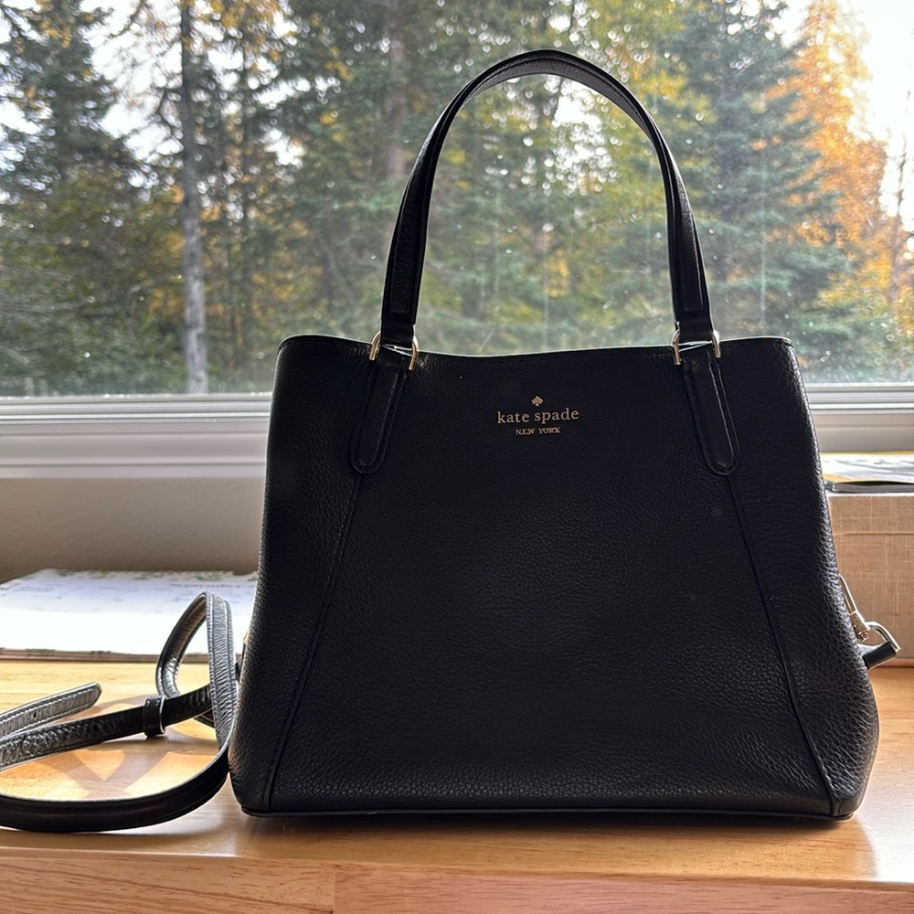 Kate Spade Jackson Medium Triple Compartment Satchel in Black